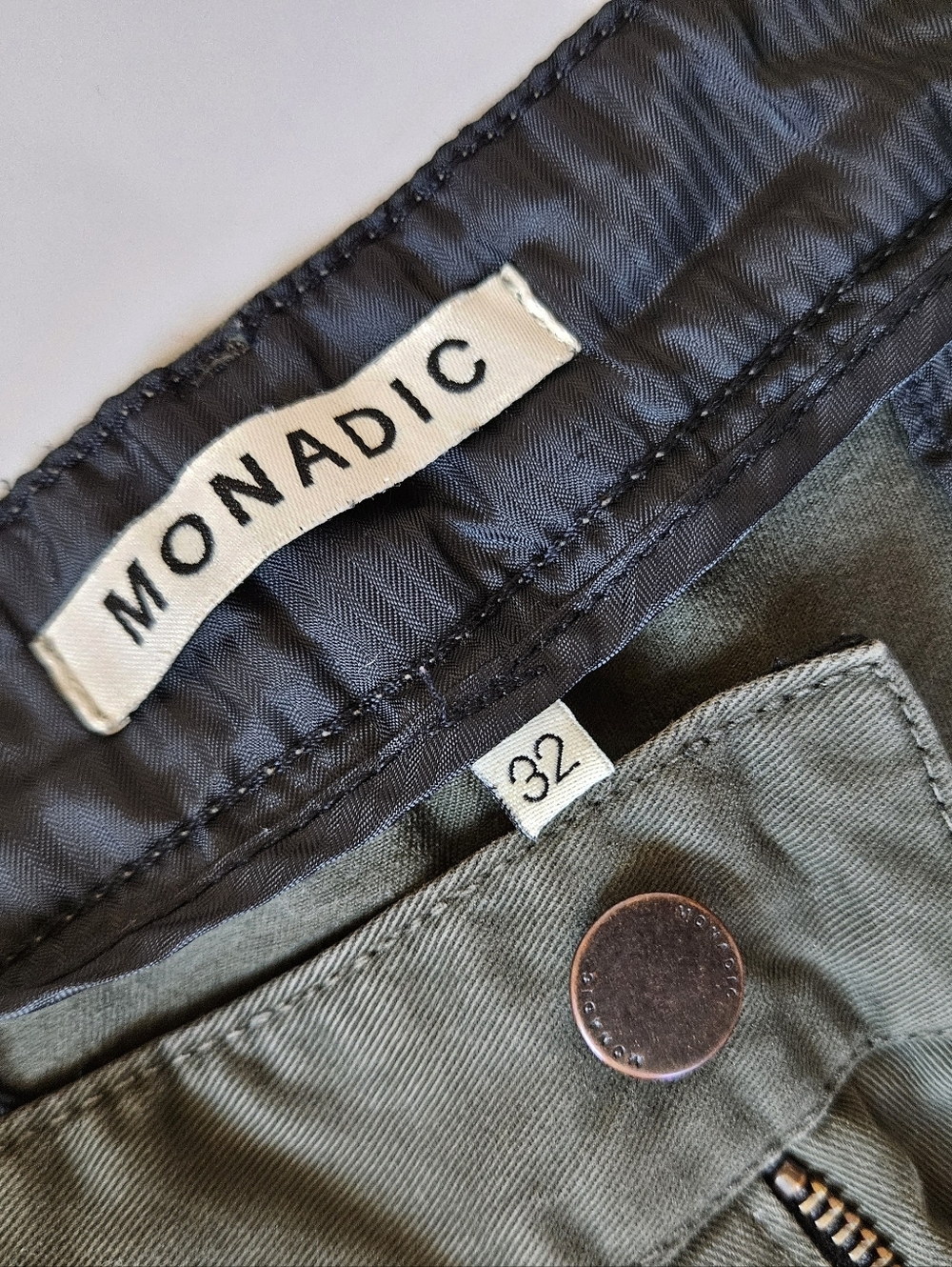 Monadic Olive Green Cargo Pants 32X28